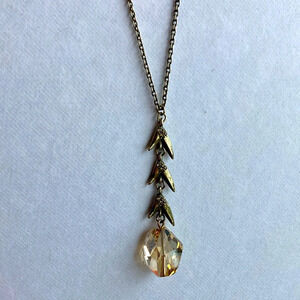 Gerard Yosca Glass Crystal Pendant Dangle Necklace